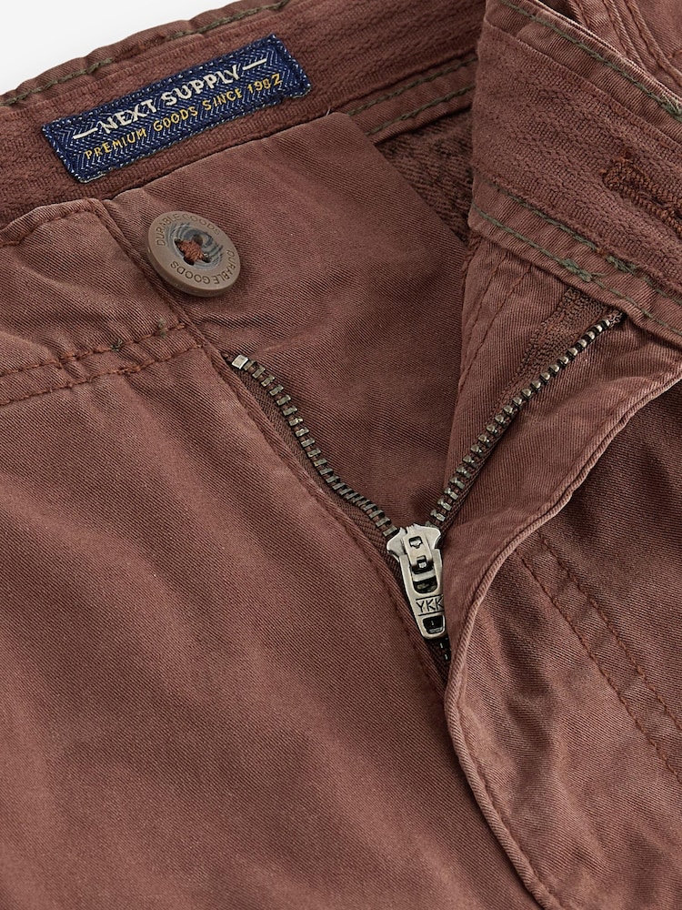 Rust Brown Cotton Cargo Shorts - Image 7 of 7