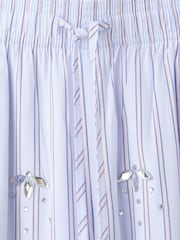 Mango Blue Embellished Pinstripe Straight Leg Drawstring Trousers - Image 5 of 6