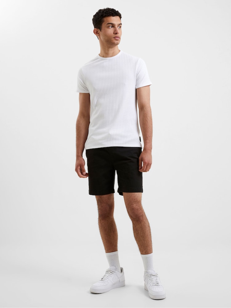 French Connection White Drop Needle 100% Cotton T-Shirt - Image 1 of 3
