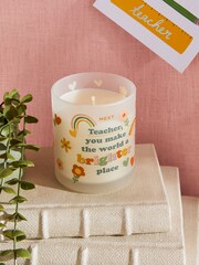 Green Thank you Teacher White Jasmine Scented Candle - Image 2 of 4