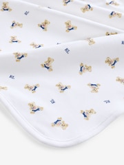Polo Ralph Lauren Baby-Decke aus Jersey mit Bärenmotiv, weiß, 100 % Baumwolle - Bild 2 von 4