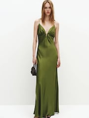 Mango Green Occasion Maxi Dress - Image 1 of 6