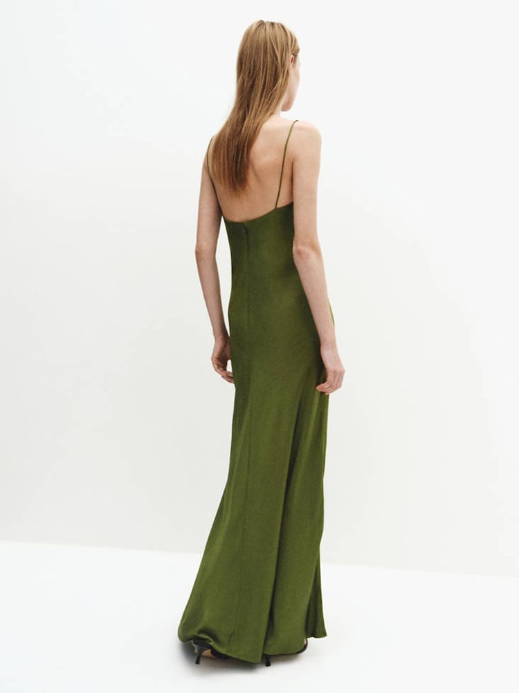 Mango Green Occasion Maxi Dress - Image 2 of 6