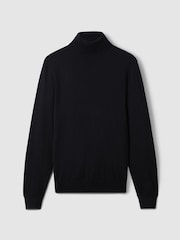 Reiss Navy Caine Slim Fit Merino Wool Roll Neck Jumper - Image 2 of 8
