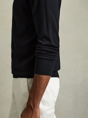 Reiss Navy Caine Slim Fit Merino Wool Roll Neck Jumper - Image 3 of 8