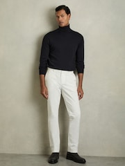 Reiss Navy Caine Slim Fit Merino Wool Roll Neck Jumper - Image 4 of 8