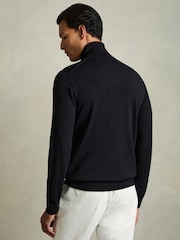 Reiss Navy Caine Slim Fit Merino Wool Roll Neck Jumper - Image 6 of 8
