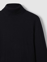 Reiss Navy Caine Slim Fit Merino Wool Roll Neck Jumper - Image 8 of 8