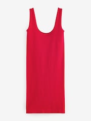 Rot - self. Ärmelloses, nahtloses Kleid mit Rippung - Bild 6 von 7