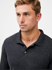 French Connection Black Long Sleeve Polo Shirts 2 Pack - Image 3 of 3