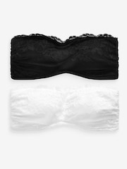 Negro/Blanco - Pack de 2 sujetadores bandeau de encaje Ultimate Comfort - Imagen 7 de 9