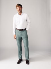 Green Regular Fit Trimmed Suit Trousers - Image 2 of 8