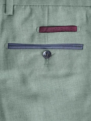 Green Regular Fit Trimmed Suit Trousers - Image 7 of 8