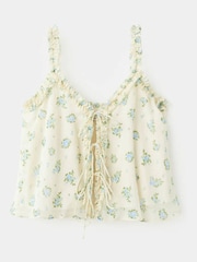 Mango White Floral Frill Blouse - Image 5 of 7