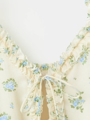 Mango White Floral Frill Blouse - Image 6 of 7