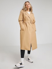 Simply Be Cream Essential Clean Trench Coat - Image 1 of 4