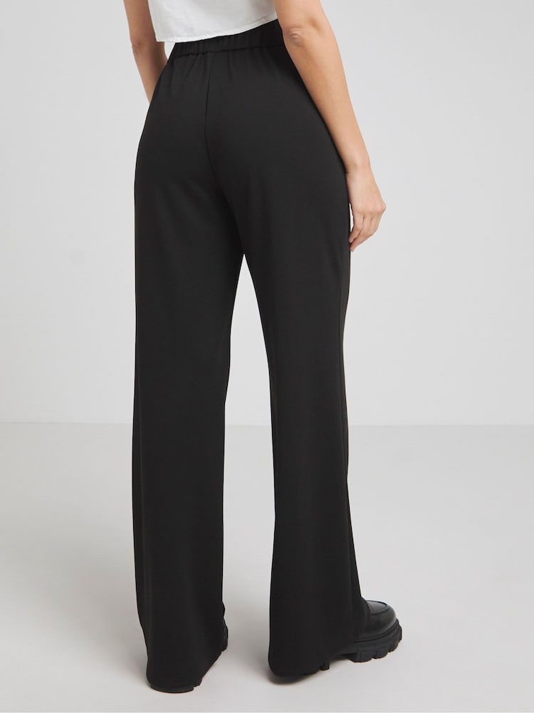 Simply Be Black Ponte Wide Leg Trousers - Image 2 of 4