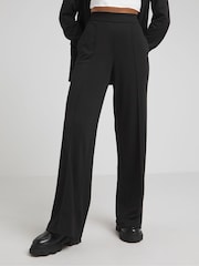 Simply Be Black Ponte Wide Leg Trousers - Image 3 of 4