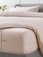 Blush Pink Collection Luxe 400 Thread Count 100% Egyptian Extra Deep Fitted Cotton Sateen Sheet - Image 2 of 2