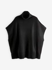 Noir - Pull poncho à col roulé Neppy - Image 5 de 6