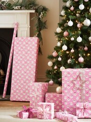 Pink Santa Extra Wide 10 Metre Christmas Wrapping Paper - Image 1 of 4