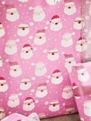 Pink Santa Extra Wide 10 Metre Christmas Wrapping Paper - Image 4 of 4