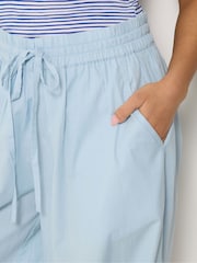 PixieGirl Petite Blue Poplin Cuffed Balloon Pants - Image 4 of 5
