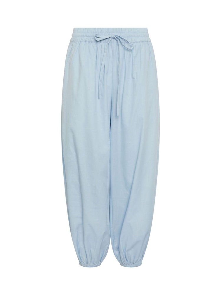 PixieGirl Petite Blue Poplin Cuffed Balloon Pants - Image 5 of 5 PixieGirl Petite Blue Poplin Cuffed Balloon Pants - Image 5 of 5