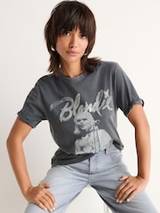 Charcoal Grey License Blondie Short Sleeve Graphic Band 100% Cotton T-Shirt - Image 1 of 7