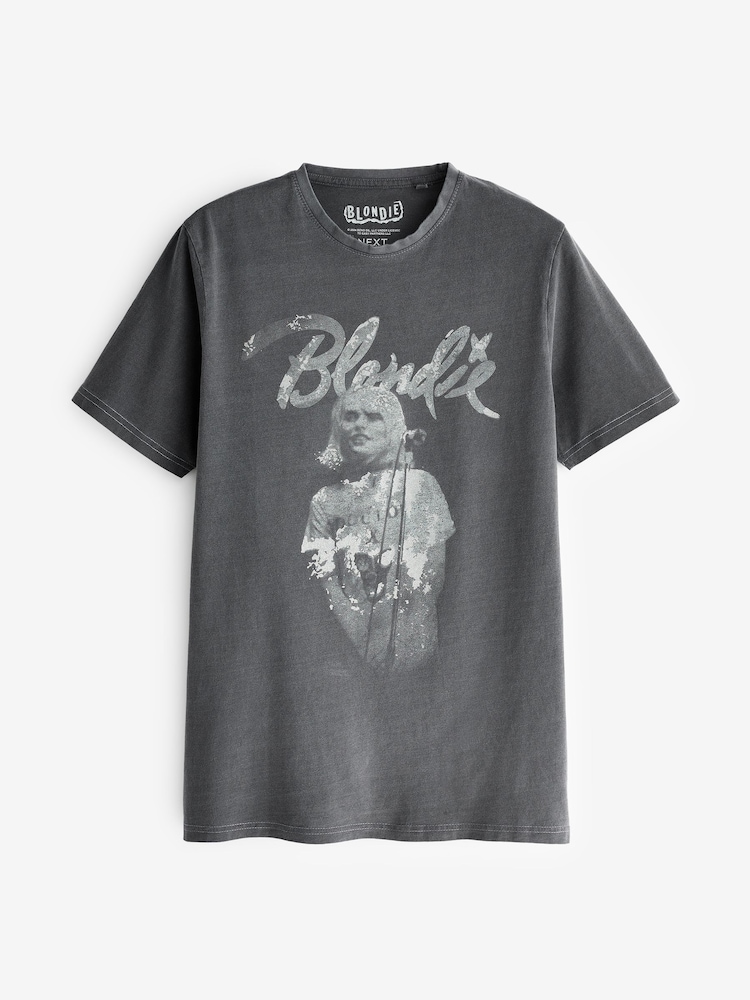 Grafitowoszara - Licencjonowana koszulka z krótkim rękawem z grafiką zespołu Blondie w 100% z bawełny - Image 6 of 7