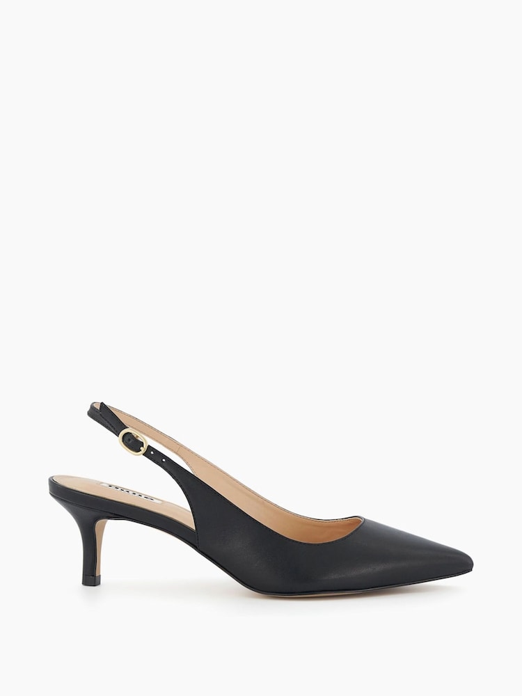 Dune London Black Celini Slim Kitten Slingback Sandals - Image 1 of 6