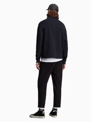 AllSaints Navy Rafe Half Zip 100% Cotton Polo Shirt - Image 2 of 6