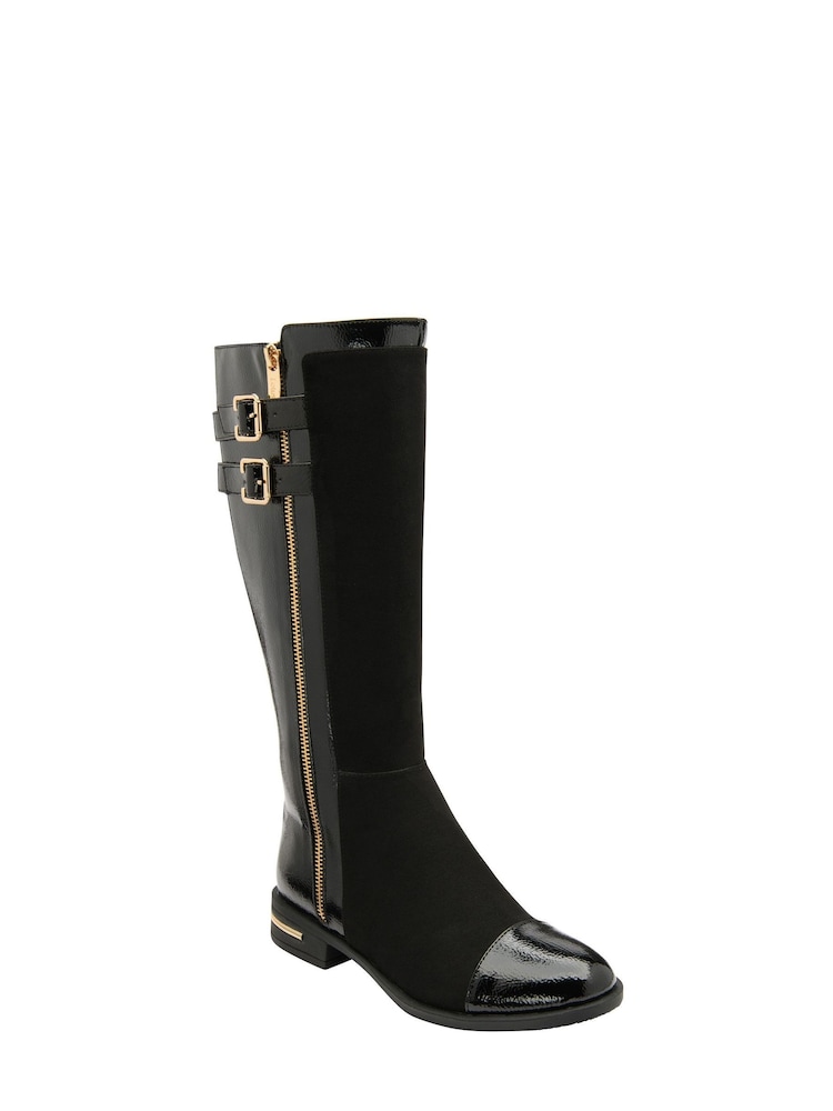 Lotus Kniehohe Stiefel aus Stoff und Lackleder - Bild 1 von 4