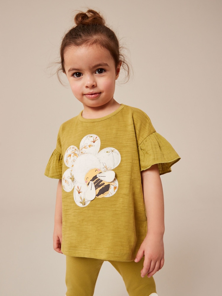 Zielony - Zielona koszulka z motywem pszczoły (3 mies. – 7 lat) - Obraz 1 z 1