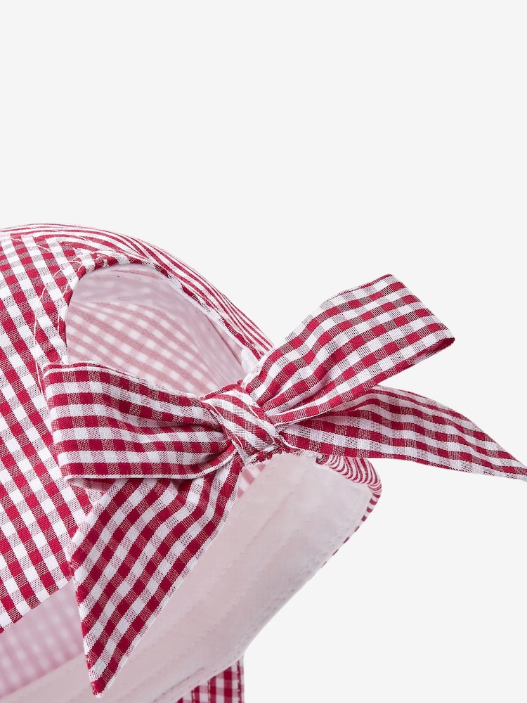 Red/White Gingham Cap (3-16yrs) - Image 2 of 2 Red/White Gingham Cap (3-16yrs) - Image 2 of 2