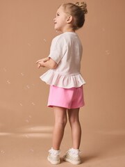 Pink Rainbow 100% Cotton Short Sleeve Sequin Top (9mths-7yrs) - Image 3 of 8