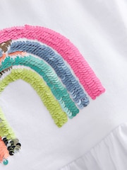 Pink Rainbow 100% Cotton Short Sleeve Sequin Top (9mths-7yrs) - Image 8 of 8