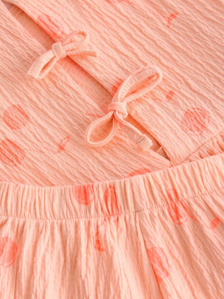 Orange Spot Textured Sleeveless Peplum Top and Shorts Set (3mths-7yrs) - Image 8 of 8 Orange Spot Textured Sleeveless Peplum Top and Shorts Set (3mths-7yrs) - Image 8 of 8