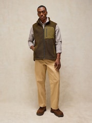 White Stuff Green Borg Zip Through Gilet - Image 1 of 6
