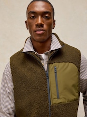 White Stuff Green Borg Zip Through Gilet - Image 4 of 6
