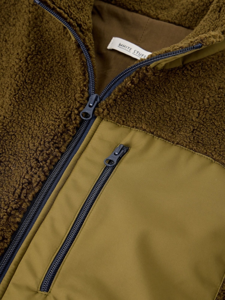 White Stuff Green Borg Zip Through Gilet - Image 6 of 6 White Stuff Green Borg Zip Through Gilet - Image 6 of 6