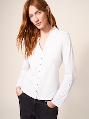 White Stuff White Jersey Annie 100% Cotton Shirt - Image 1 of 6