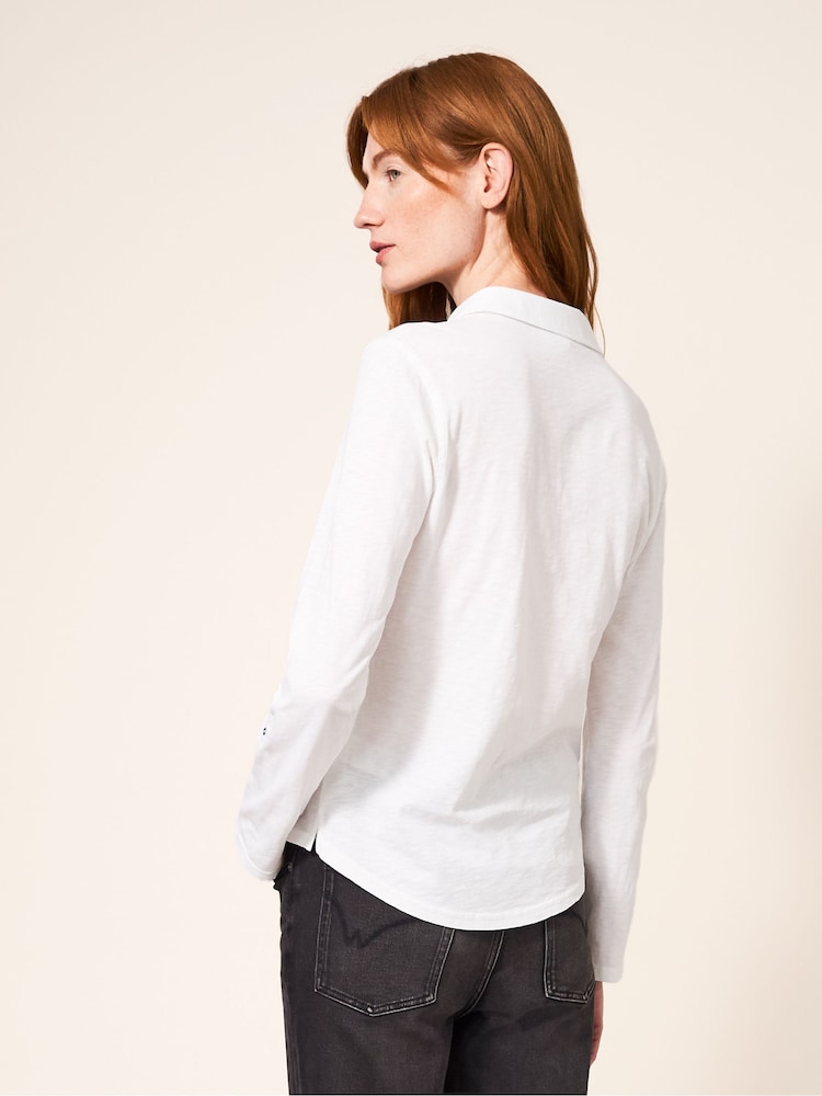 White Stuff White Jersey Annie 100% Cotton Shirt - Image 2 of 6