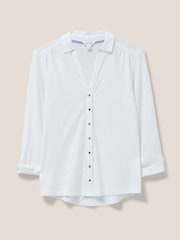 White Stuff White Jersey Annie 100% Cotton Shirt - Image 5 of 6