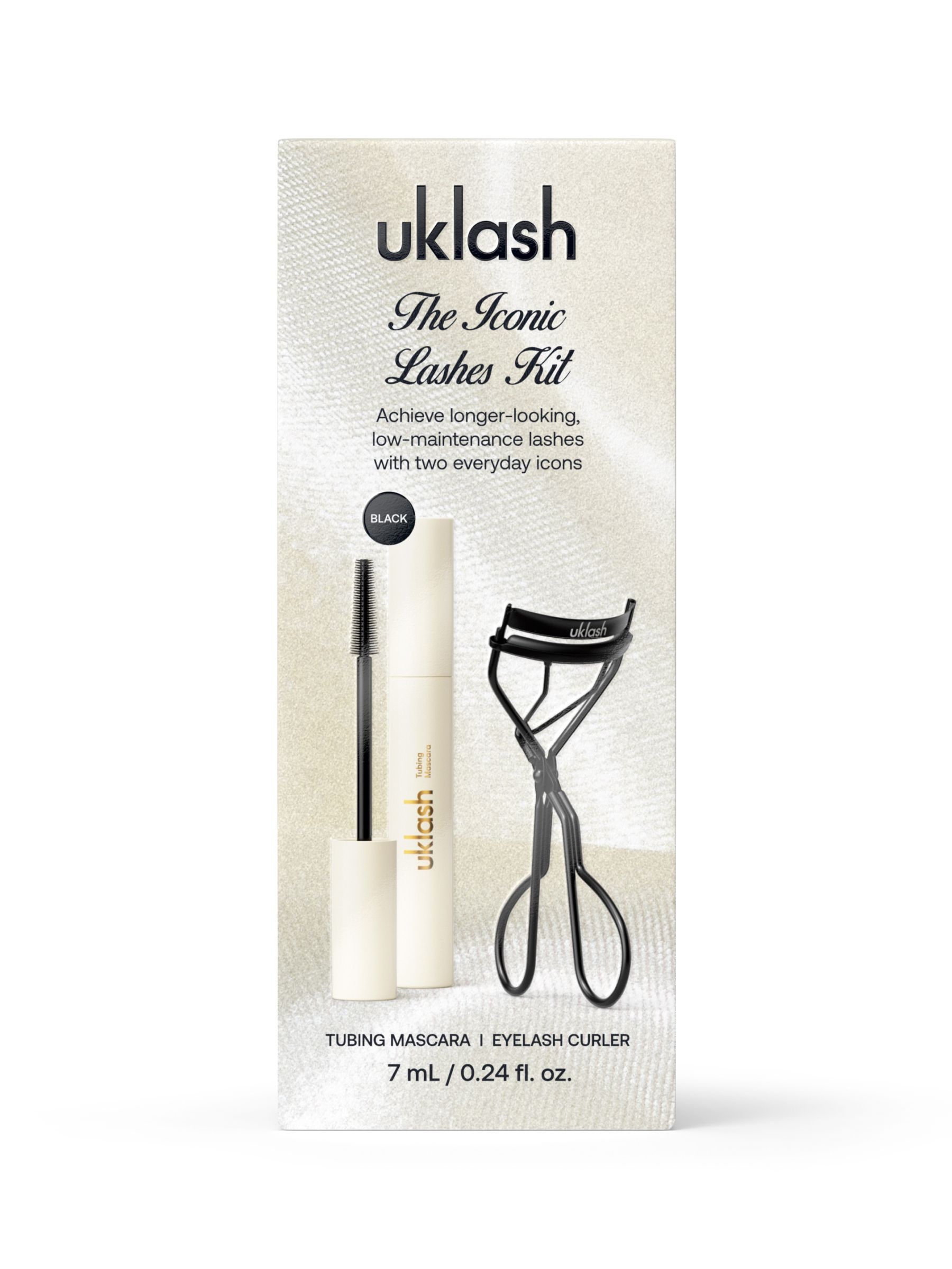 UKLASH The Iconic Lashes Kit with Tubing Mascara and Eyelash Curler for Defined Lashes in Black - Image 2