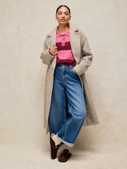 White Stuff Pink Camilla Stripe Collar Jumper - Image 1 of 6