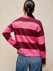 White Stuff Pink Camilla Stripe Collar Jumper - Image 3 of 6