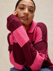 White Stuff Pink Camilla Stripe Collar Jumper - Image 4 of 6