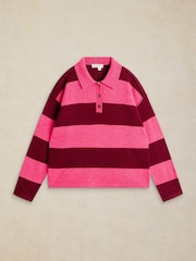 White Stuff Pink Camilla Stripe Collar Jumper - Image 5 of 6