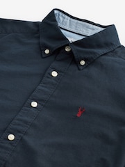 Navy Blue Slim Fit Long Sleeve Oxford Shirt - Image 3 of 4